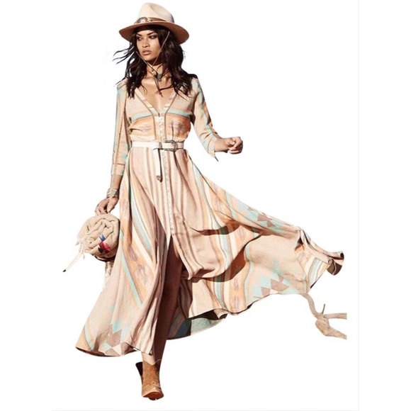 🦄 Spell Peyote Dress in Tan - Picture 2 of 8